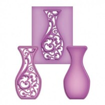 Punching and embossing templates, filigrees Vase
