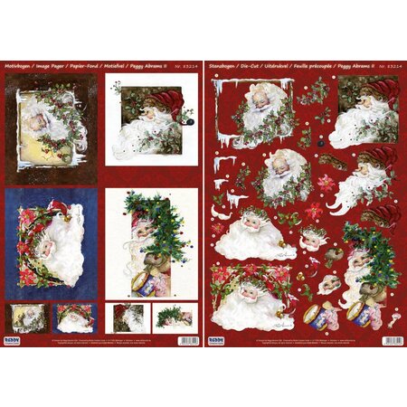 BILDER / PICTURES: Studio Light, Staf Wesenbeek, Willem Haenraets Kerstkaarten Set: 3D Die losse vellen, Santas, met inbegrip van 4 dubbele kaarten