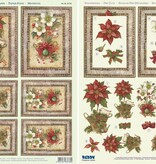 BASTELSETS / CRAFT KITS: Tarjetas de Navidad Set: hojas cortadas Die 3D, poinsettia, incluyendo 4 tarjetas dobles