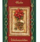 BASTELSETS / CRAFT KITS: Tarjetas de Navidad Set: hojas cortadas Die 3D, poinsettia, incluyendo 4 tarjetas dobles