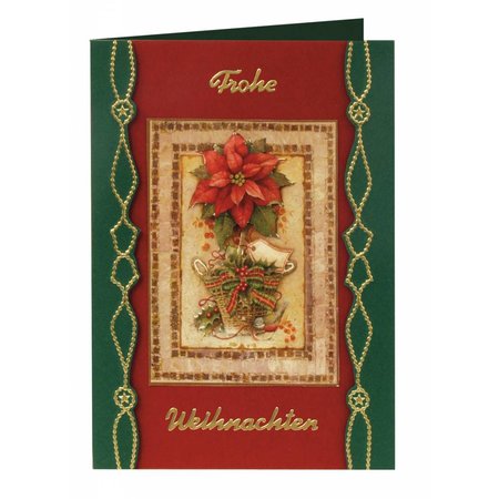 BASTELSETS / CRAFT KITS: Weihnachtskarten Set: 3D Stanzbogen, Weihnachtsstern inklusive 4 Doppelkarten