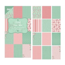 Designer Paper Block 15 x 30 cm, "Floral (green)"