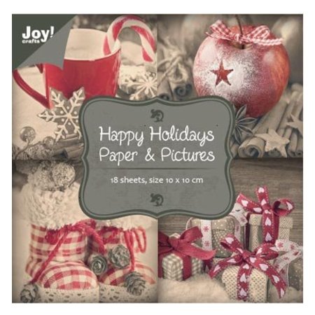 Joy!Crafts und JM Creation Bloco de papel 10 x 10 cm, "boas festas"