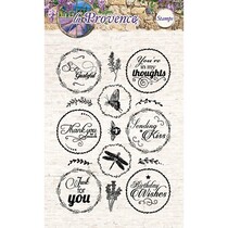 Transparent stamps, 15 motifs, English language