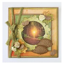 Stampen en Embossing stencil: Autumn leaf