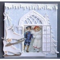 Marianne design, corte e estampagem stencil, patins LR0247