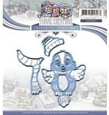 Yvonne Creations Cutting and embossing stencils, cute bird with scarf and hat, ready for winter!