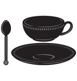 Marianne Design Stanz- und Prägeschablonen, Teetasse, untertasse und Löffel