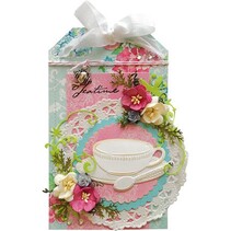 Corte y estampado en relieve plantillas, de té, plato y cuchara