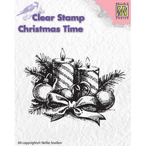 Gennemsigtige frimærker, Nellie Snellen, jul krans med stearinlys