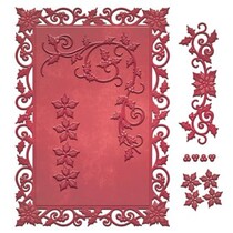 Stampen en Embossing stencil, kerst motieven