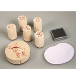 Stempel / Stamp: Holz / Wood Mini wood stamp Funny Elche