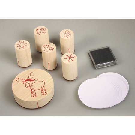 Stempel / Stamp: Holz / Wood Mini Holz Stempelset Lustige Elche