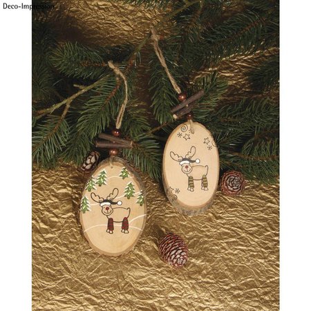 Stempel / Stamp: Holz / Wood Mini wood stamp Funny Elche