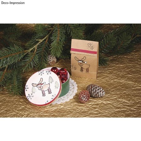 Stempel / Stamp: Holz / Wood Mini wood stamp Funny Elche