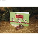 Stempel / Stamp: Holz / Wood Mini wood stamp Funny Elche