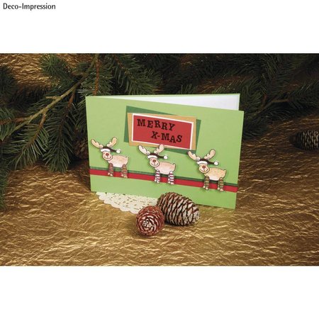 Stempel / Stamp: Holz / Wood Mini wood stamp Funny Elche