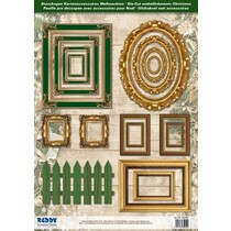 Die cut sheets picture frame, with gold, 17 parts