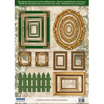 Die cut sheets picture frame, with gold, 17 parts