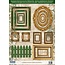 Embellishments / Verzierungen Die cut sheets picture frame, with gold, 17 parts