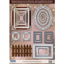 Die cut sheets Picture Frames, with silver, 17 parts