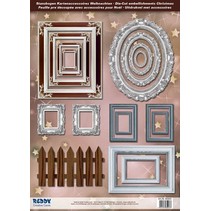 Die cut sheets Picture Frames, with silver, 17 parts