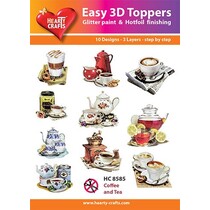 3D punzonatura motivi Bastelset: "Coffee and Tea", 1 set = 10 diversi motivi 3D!