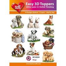 3D motivi punzonatura Bastelset: "Cani", 1 set = 10 diversi motivi 3D!