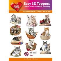 3D motivos de perfuração Bastelset: "Gatos", 1 set = 10 motivos diferentes 3D!