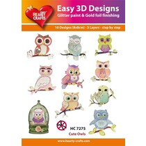 3D poinçonnage motifs, Bastelset: "Hibou", 1 jeu = 10 motifs différents 3D!