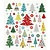 Sticker Adesivi foglio autoadesive con grandi motivazioni "alberi di Natale" e effetto scintillio