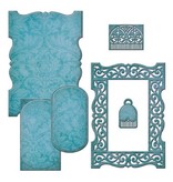 Spellbinders und Rayher Coupe et gaufrage pochoirs, cadre décoratif en filigrane
