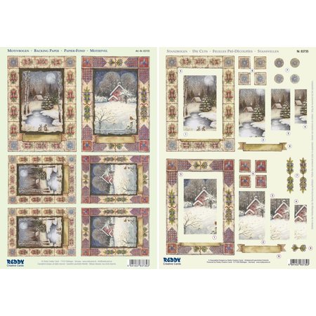 BASTELSETS / CRAFT KITS: 2 Deluxe Die cut sheets: 3D Stanzbogenset "Christmas landscapes"