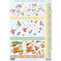 3D-Stanzbogen " Weihnachten", 3 verschiedene Bärchen-Motive zur Gestaltung von 3 Karten