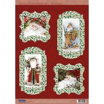 Die cut ark, Santa Claus, 4 design til Kartengestaltung