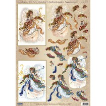 3D die cut sheet, angels, 2 different designs for card design