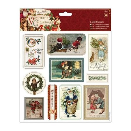 Sticker Selvklebende etiketter, viktoriansk jul
