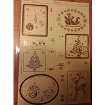 A4 Stanzbogen, elegante Weihnachtsbilder
