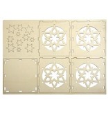 Objekten zum Dekorieren / objects for decorating Tealights legno supporto Bastelset, con motivo a stella, 9,5x9,5x10cm, con 15 stelle