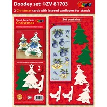 Exclusives Bastelset voor 2 kerstkaarten + kaarthouder