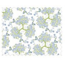 Cotton Fabric: enchanted forest, 50x65cm, 1 piece, sky blue