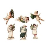 Embellishments / Verzierungen 24 Angel, de madeira, de 6 diferentes