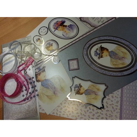 Exlusiv Deluxe Bastelset with punched, great pictures and Luxury Designer cardboard "My Fair Lady" Set No.4