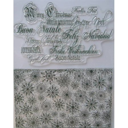 Viva Dekor und My paperworld Selos transparentes, cristais de gelo e saudações de Natal em vários idiomas