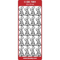 Sticker, árvores de Natal e estrelas