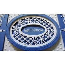 Puncionar e gravação em relevo modelos, tema do Natal: Quadro com rendas e flocos de neve
