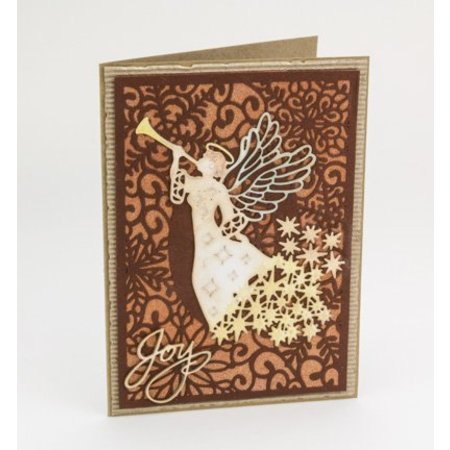Creative Expressions Cutting en embossing stencils, Kerst motieven: decoratieve frame met sneeuwvlokken