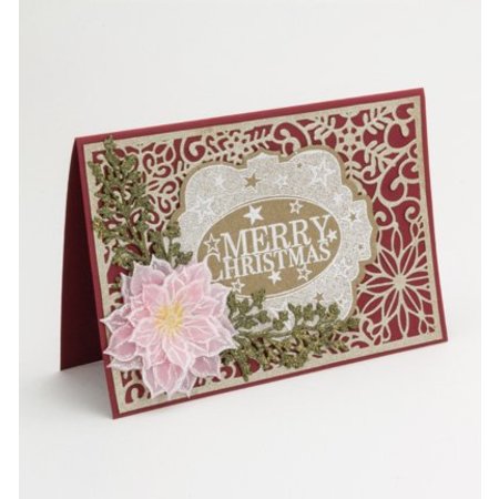 Creative Expressions Cutting en embossing stencils, Kerst motieven: decoratieve frame met sneeuwvlokken