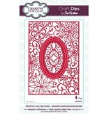 Creative Expressions Cutting en embossing stencils, Kerst motieven: decoratieve frame met sneeuwvlokken