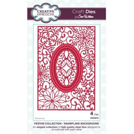 Creative Expressions Cutting en embossing stencils, Kerst motieven: decoratieve frame met sneeuwvlokken